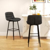 Barhocker 2er-Set drehbar Küchenstuhl Dunkelgrau – Produktfoto zeigt modernes Design, hochwertige Materialien und funktionale Eigenschaften ideal für Wohn- oder Arbeitsbereiche. Perfekt als Einrichtungsinspiration oder zur Produktpräsentation in einem Onlineshop.
