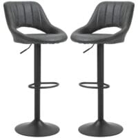 Barhocker 2er-Set höhenverstellbar Lederoptik Grau – Produktfoto zeigt modernes Design, hochwertige Materialien und funktionale Eigenschaften ideal für Wohn- oder Arbeitsbereiche. Perfekt als Einrichtungsinspiration oder zur Produktpräsentation in einem Onlineshop.