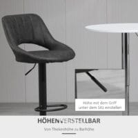 Barhocker 2er-Set höhenverstellbar Lederoptik Grau – Produktfoto zeigt modernes Design, hochwertige Materialien und funktionale Eigenschaften ideal für Wohn- oder Arbeitsbereiche. Perfekt als Einrichtungsinspiration oder zur Produktpräsentation in einem Onlineshop.