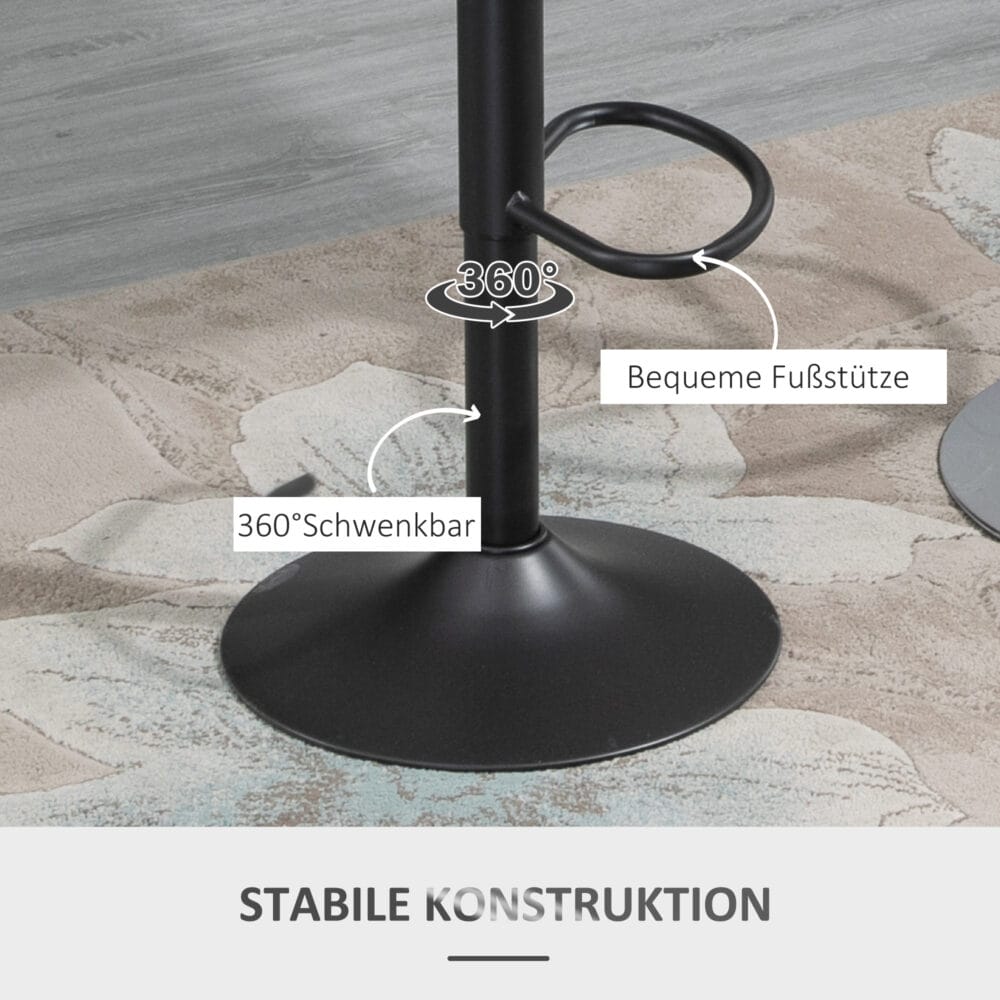 Barhocker 2er-Set höhenverstellbar Lederoptik Grau – Produktfoto zeigt modernes Design, hochwertige Materialien und funktionale Eigenschaften ideal für Wohn- oder Arbeitsbereiche. Perfekt als Einrichtungsinspiration oder zur Produktpräsentation in einem Onlineshop.