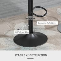 Barhocker 2er-Set höhenverstellbar Lederoptik Grau – Produktfoto zeigt modernes Design, hochwertige Materialien und funktionale Eigenschaften ideal für Wohn- oder Arbeitsbereiche. Perfekt als Einrichtungsinspiration oder zur Produktpräsentation in einem Onlineshop.