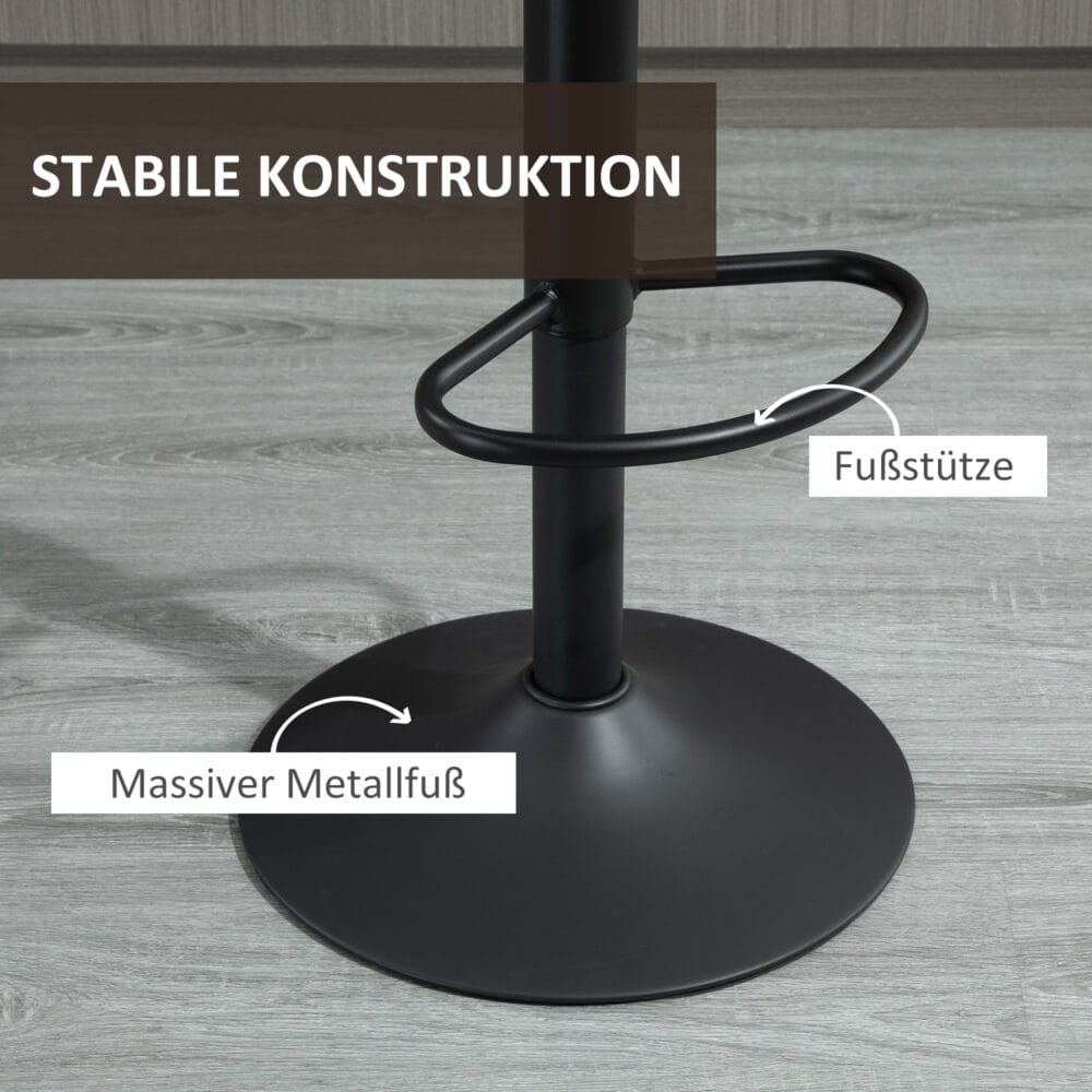 Barhocker 2er-Set höhenverstellbar mit Drehfunktion Braun – Produktfoto zeigt modernes Design, hochwertige Materialien und funktionale Eigenschaften ideal für Wohn- oder Arbeitsbereiche. Perfekt als Einrichtungsinspiration oder zur Produktpräsentation in einem Onlineshop.