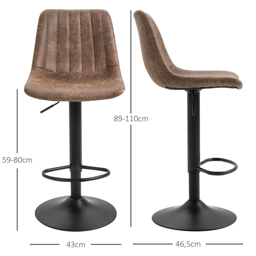 Barhocker 2er-Set höhenverstellbar mit Drehfunktion Braun – Produktfoto zeigt modernes Design, hochwertige Materialien und funktionale Eigenschaften ideal für Wohn- oder Arbeitsbereiche. Perfekt als Einrichtungsinspiration oder zur Produktpräsentation in einem Onlineshop.