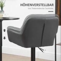 Barhocker 2er-Set höhenverstellbar modern Grau – Produktfoto zeigt modernes Design, hochwertige Materialien und funktionale Eigenschaften ideal für Wohn- oder Arbeitsbereiche. Perfekt als Einrichtungsinspiration oder zur Produktpräsentation in einem Onlineshop.