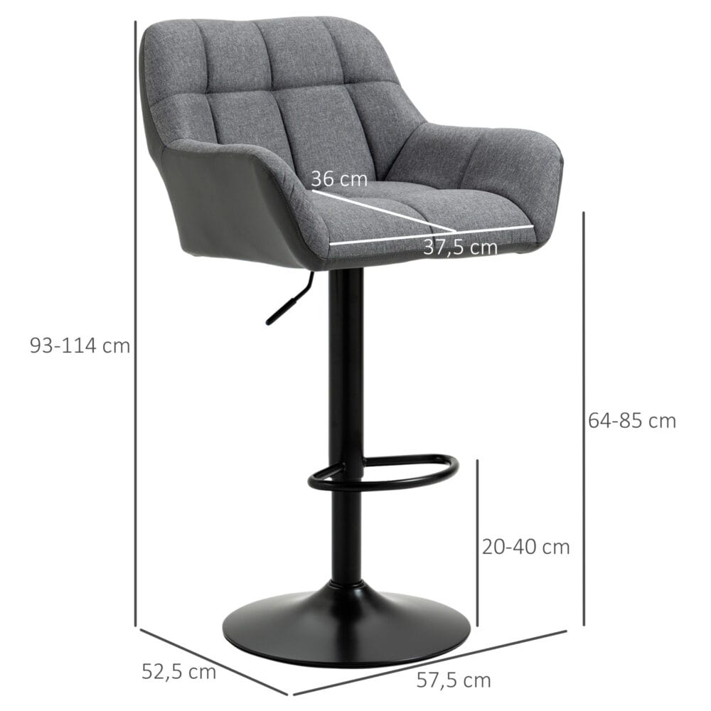 Barhocker 2er-Set höhenverstellbar modern Grau – Produktfoto zeigt modernes Design, hochwertige Materialien und funktionale Eigenschaften ideal für Wohn- oder Arbeitsbereiche. Perfekt als Einrichtungsinspiration oder zur Produktpräsentation in einem Onlineshop.