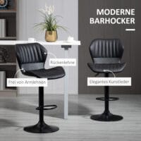 Barhocker 2er-Set höhenverstellbar modern Schwarz – Produktfoto zeigt modernes Design, hochwertige Materialien und funktionale Eigenschaften ideal für Wohn- oder Arbeitsbereiche. Perfekt als Einrichtungsinspiration oder zur Produktpräsentation in einem Onlineshop.