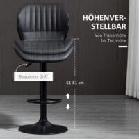 Barhocker 2er-Set höhenverstellbar modern Schwarz – Produktfoto zeigt modernes Design, hochwertige Materialien und funktionale Eigenschaften ideal für Wohn- oder Arbeitsbereiche. Perfekt als Einrichtungsinspiration oder zur Produktpräsentation in einem Onlineshop.
