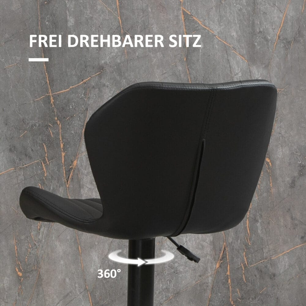 Barhocker 2er-Set höhenverstellbar modern Schwarz – Produktfoto zeigt modernes Design, hochwertige Materialien und funktionale Eigenschaften ideal für Wohn- oder Arbeitsbereiche. Perfekt als Einrichtungsinspiration oder zur Produktpräsentation in einem Onlineshop.