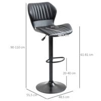 Barhocker 2er-Set höhenverstellbar modern Schwarz – Produktfoto zeigt modernes Design, hochwertige Materialien und funktionale Eigenschaften ideal für Wohn- oder Arbeitsbereiche. Perfekt als Einrichtungsinspiration oder zur Produktpräsentation in einem Onlineshop.