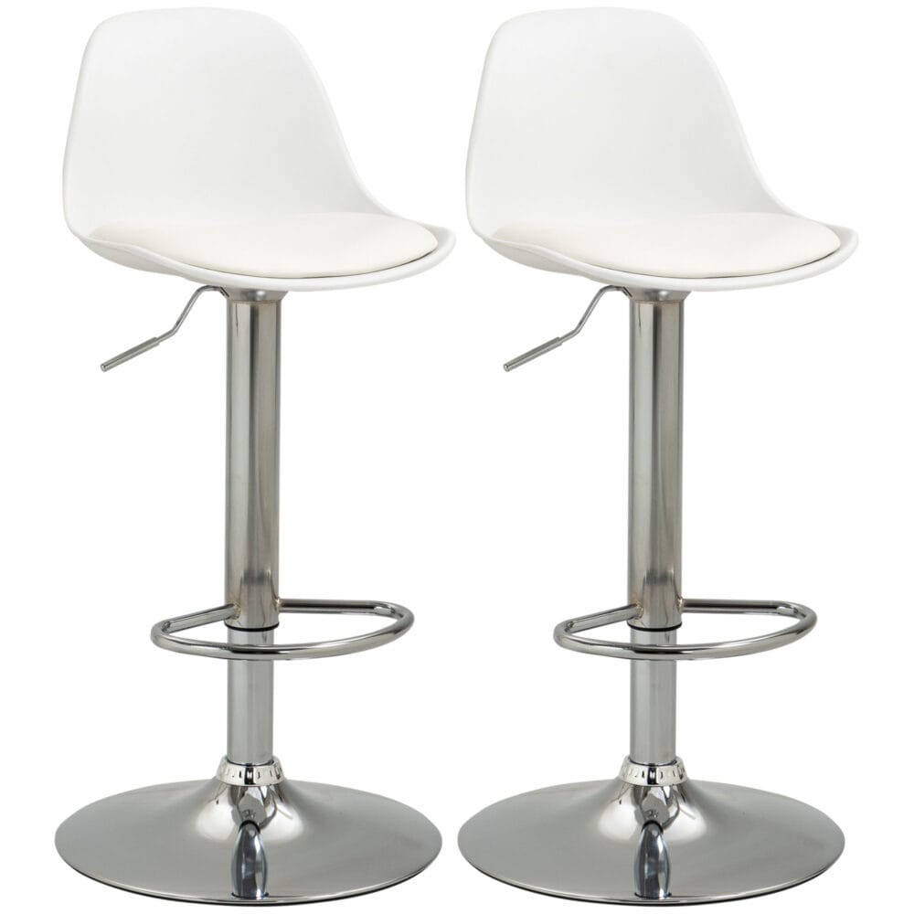 Barhocker 2er-Set höhenverstellbar modern Weiss – Produktfoto zeigt modernes Design, hochwertige Materialien und funktionale Eigenschaften ideal für Wohn- oder Arbeitsbereiche. Perfekt als Einrichtungsinspiration oder zur Produktpräsentation in einem Onlineshop.