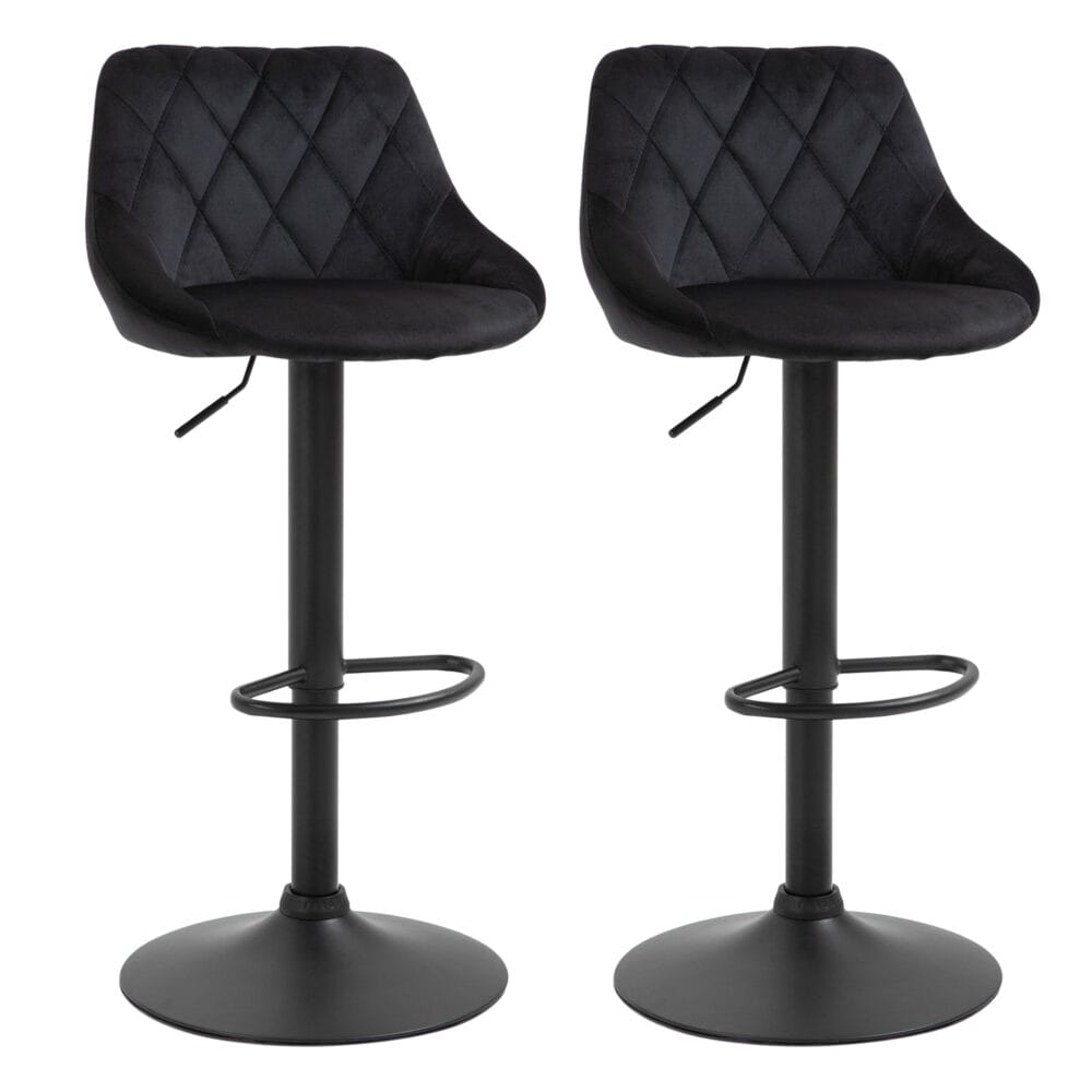 Barhocker 2er-Set höhenverstellbar Schwarz – Produktfoto zeigt modernes Design, hochwertige Materialien und funktionale Eigenschaften ideal für Wohn- oder Arbeitsbereiche. Perfekt als Einrichtungsinspiration oder zur Produktpräsentation in einem Onlineshop.