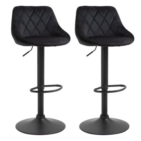 Barhocker 2er-Set höhenverstellbar Schwarz – Produktfoto zeigt modernes Design, hochwertige Materialien und funktionale Eigenschaften ideal für Wohn- oder Arbeitsbereiche. Perfekt als Einrichtungsinspiration oder zur Produktpräsentation in einem Onlineshop.