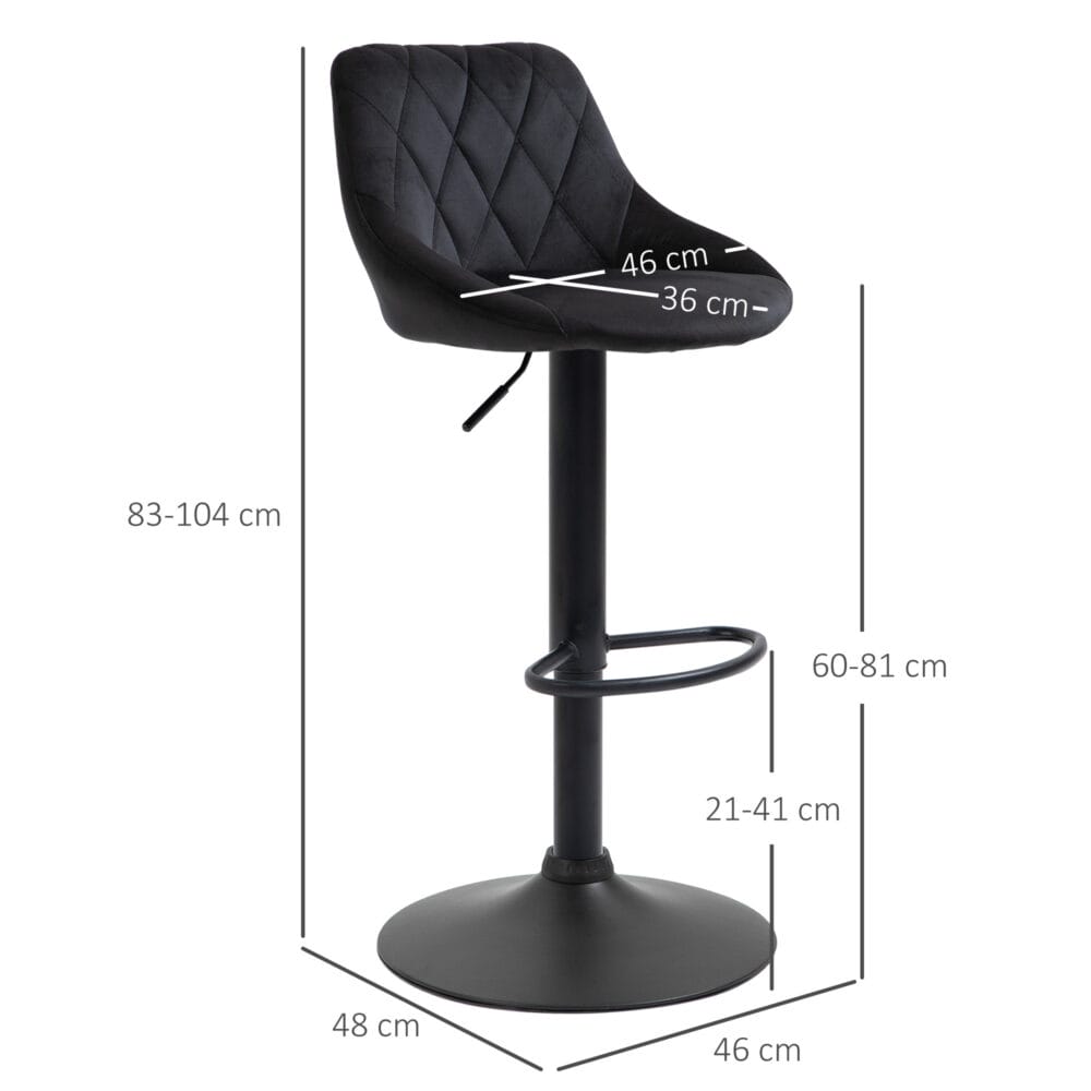Barhocker 2er-Set höhenverstellbar Schwarz – Produktfoto zeigt modernes Design, hochwertige Materialien und funktionale Eigenschaften ideal für Wohn- oder Arbeitsbereiche. Perfekt als Einrichtungsinspiration oder zur Produktpräsentation in einem Onlineshop.