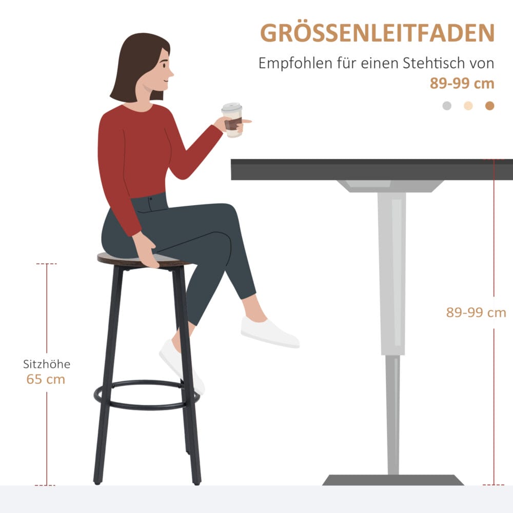 Barhocker 2er-Set Industrial Design stabil Braun – Produktfoto zeigt modernes Design, hochwertige Materialien und funktionale Eigenschaften ideal für Wohn- oder Arbeitsbereiche. Perfekt als Einrichtungsinspiration oder zur Produktpräsentation in einem Onlineshop.