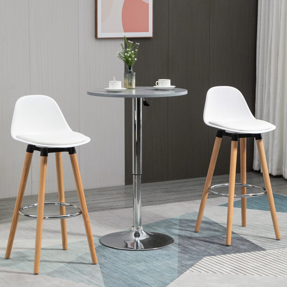 Barhocker 2er-Set Kunstleder 38,5x42,5x91cm Weiss – Produktfoto zeigt modernes Design, hochwertige Materialien und funktionale Eigenschaften ideal für Wohn- oder Arbeitsbereiche. Perfekt als Einrichtungsinspiration oder zur Produktpräsentation in einem Onlineshop.