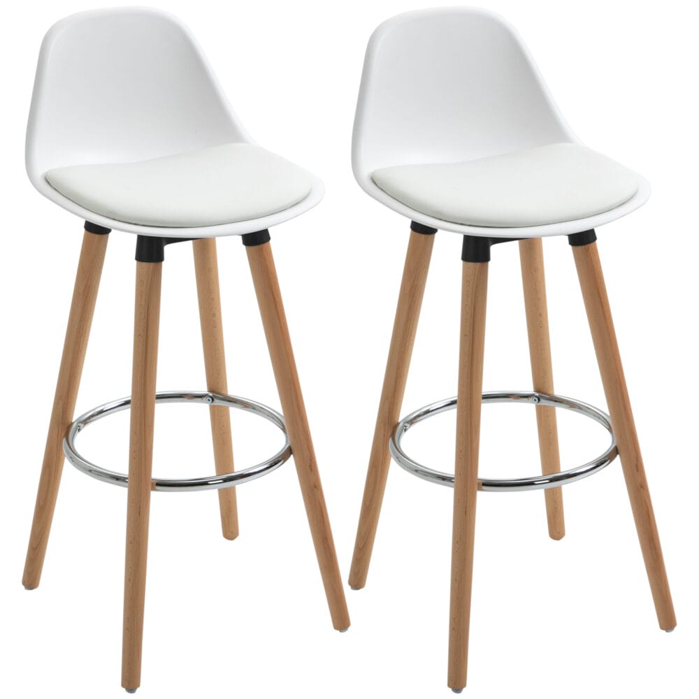 Barhocker 2er-Set Kunstleder 38,5x42,5x91cm Weiss – Produktfoto zeigt modernes Design, hochwertige Materialien und funktionale Eigenschaften ideal für Wohn- oder Arbeitsbereiche. Perfekt als Einrichtungsinspiration oder zur Produktpräsentation in einem Onlineshop.