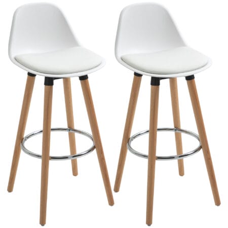 Barhocker 2er-Set Kunstleder 38,5x42,5x91cm Weiss – Produktfoto zeigt modernes Design, hochwertige Materialien und funktionale Eigenschaften ideal für Wohn- oder Arbeitsbereiche. Perfekt als Einrichtungsinspiration oder zur Produktpräsentation in einem Onlineshop.