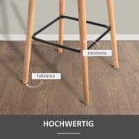 Barhocker 2er-Set mit Fussstütze Leinenbezug Grau – Produktfoto zeigt modernes Design, hochwertige Materialien und funktionale Eigenschaften ideal für Wohn- oder Arbeitsbereiche. Perfekt als Einrichtungsinspiration oder zur Produktpräsentation in einem Onlineshop.