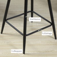 Barhocker 2er-Set mit Fussstütze modern Grau – Produktfoto zeigt modernes Design, hochwertige Materialien und funktionale Eigenschaften ideal für Wohn- oder Arbeitsbereiche. Perfekt als Einrichtungsinspiration oder zur Produktpräsentation in einem Onlineshop.