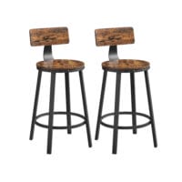 Set aus zwei höhenverstellbaren Barhockern im IndustrialVIBE-Stil mit Metallgestell.