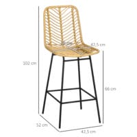 Barhocker Boho-Design mit Lehne & Fussstütze Gelb & Schwarz – Produktfoto zeigt modernes Design, hochwertige Materialien und funktionale Eigenschaften ideal für Wohn- oder Arbeitsbereiche. Perfekt als Einrichtungsinspiration oder zur Produktpräsentation in einem Onlineshop.