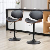 Barhocker höhenverstellbar Kunstleder mit Drehfunktion Schwarz – Produktfoto zeigt modernes Design, hochwertige Materialien und funktionale Eigenschaften ideal für Wohn- oder Arbeitsbereiche. Perfekt als Einrichtungsinspiration oder zur Produktpräsentation in einem Onlineshop.