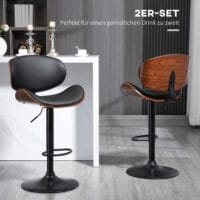 Barhocker höhenverstellbar Kunstleder mit Drehfunktion Schwarz – Produktfoto zeigt modernes Design, hochwertige Materialien und funktionale Eigenschaften ideal für Wohn- oder Arbeitsbereiche. Perfekt als Einrichtungsinspiration oder zur Produktpräsentation in einem Onlineshop.