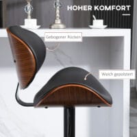 Barhocker höhenverstellbar Kunstleder mit Drehfunktion Schwarz – Produktfoto zeigt modernes Design, hochwertige Materialien und funktionale Eigenschaften ideal für Wohn- oder Arbeitsbereiche. Perfekt als Einrichtungsinspiration oder zur Produktpräsentation in einem Onlineshop.