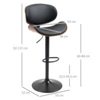 Barhocker höhenverstellbar Kunstleder mit Drehfunktion Schwarz – Produktfoto zeigt modernes Design, hochwertige Materialien und funktionale Eigenschaften ideal für Wohn- oder Arbeitsbereiche. Perfekt als Einrichtungsinspiration oder zur Produktpräsentation in einem Onlineshop.