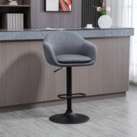 Barhocker höhenverstellbar mit Lehne & Fussstütze Grau – Produktfoto zeigt modernes Design, hochwertige Materialien und funktionale Eigenschaften ideal für Wohn- oder Arbeitsbereiche. Perfekt als Einrichtungsinspiration oder zur Produktpräsentation in einem Onlineshop.