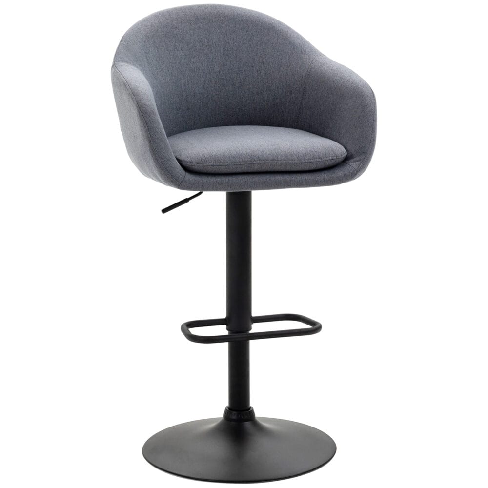 Barhocker höhenverstellbar mit Lehne & Fussstütze Grau – Produktfoto zeigt modernes Design, hochwertige Materialien und funktionale Eigenschaften ideal für Wohn- oder Arbeitsbereiche. Perfekt als Einrichtungsinspiration oder zur Produktpräsentation in einem Onlineshop.
