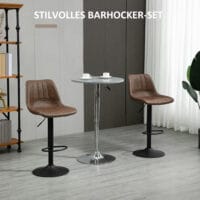 Barhocker Kunstleder höhenverstellbar mit Fussring Braun – Produktfoto zeigt modernes Design, hochwertige Materialien und funktionale Eigenschaften ideal für Wohn- oder Arbeitsbereiche. Perfekt als Einrichtungsinspiration oder zur Produktpräsentation in einem Onlineshop.