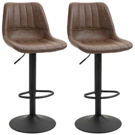 Barhocker Kunstleder höhenverstellbar mit Fussring Braun – Produktfoto zeigt modernes Design, hochwertige Materialien und funktionale Eigenschaften ideal für Wohn- oder Arbeitsbereiche. Perfekt als Einrichtungsinspiration oder zur Produktpräsentation in einem Onlineshop.