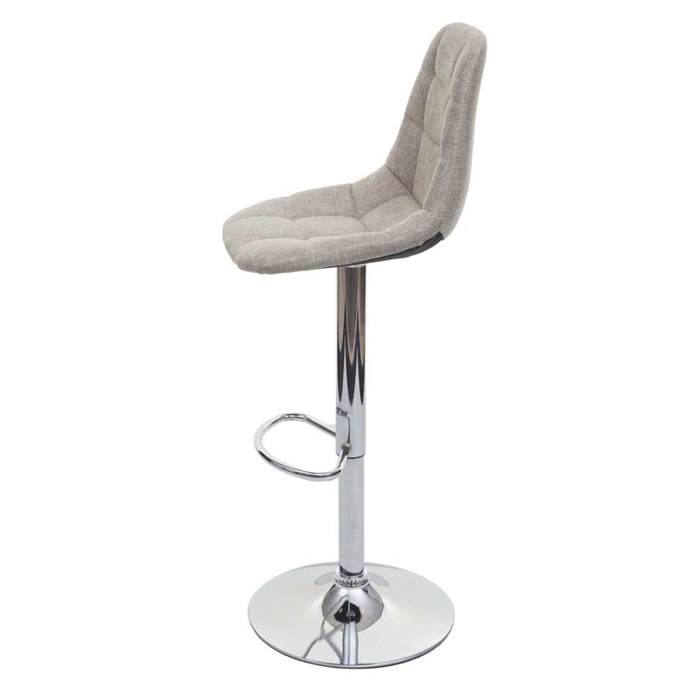 Barhocker Tresenhocker vintage creme-grau Stoff/Textil