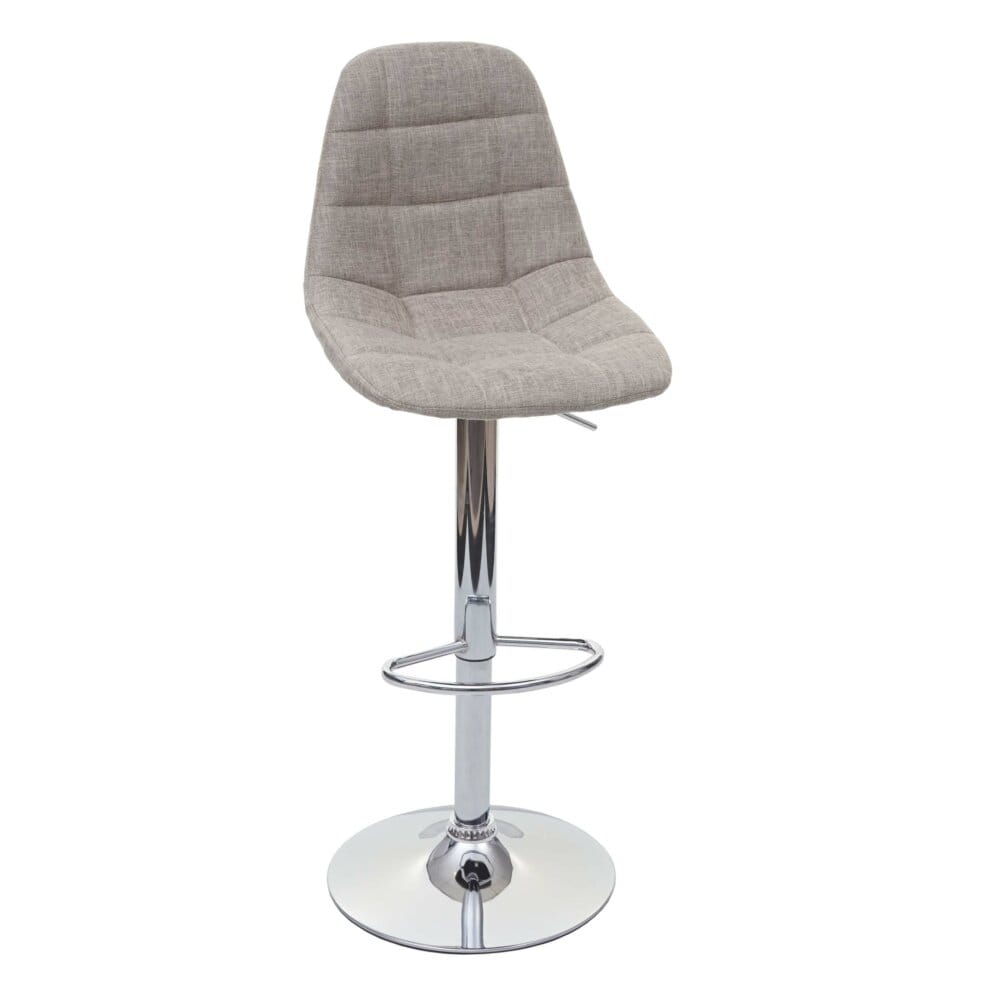 Barhocker Tresenhocker vintage creme-grau Stoff/Textil