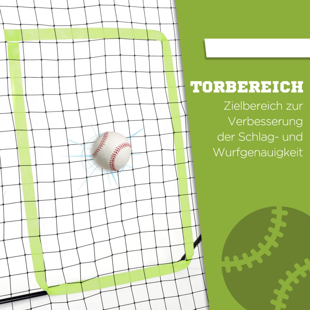 Schwarzer tragbarer Baseball Rebounder, eine stabile Rückprallwand für effektives Baseballtraining.