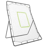 Schwarzer tragbarer Baseball Rebounder, eine stabile Rückprallwand für effektives Baseballtraining.