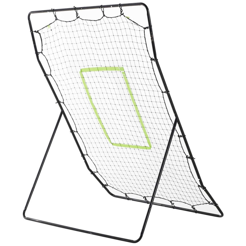 Schwarzer tragbarer Baseball Rebounder, eine stabile Rückprallwand für effektives Baseballtraining.