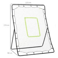 Schwarzer tragbarer Baseball Rebounder, eine stabile Rückprallwand für effektives Baseballtraining.