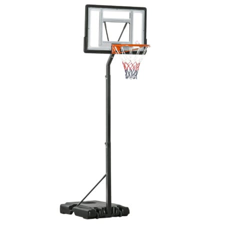 Vielseitiger Basketballkorb, höhenverstellbar und mit integrierter Rollfunktion für flexibles Spielen und einfache Lagerung.