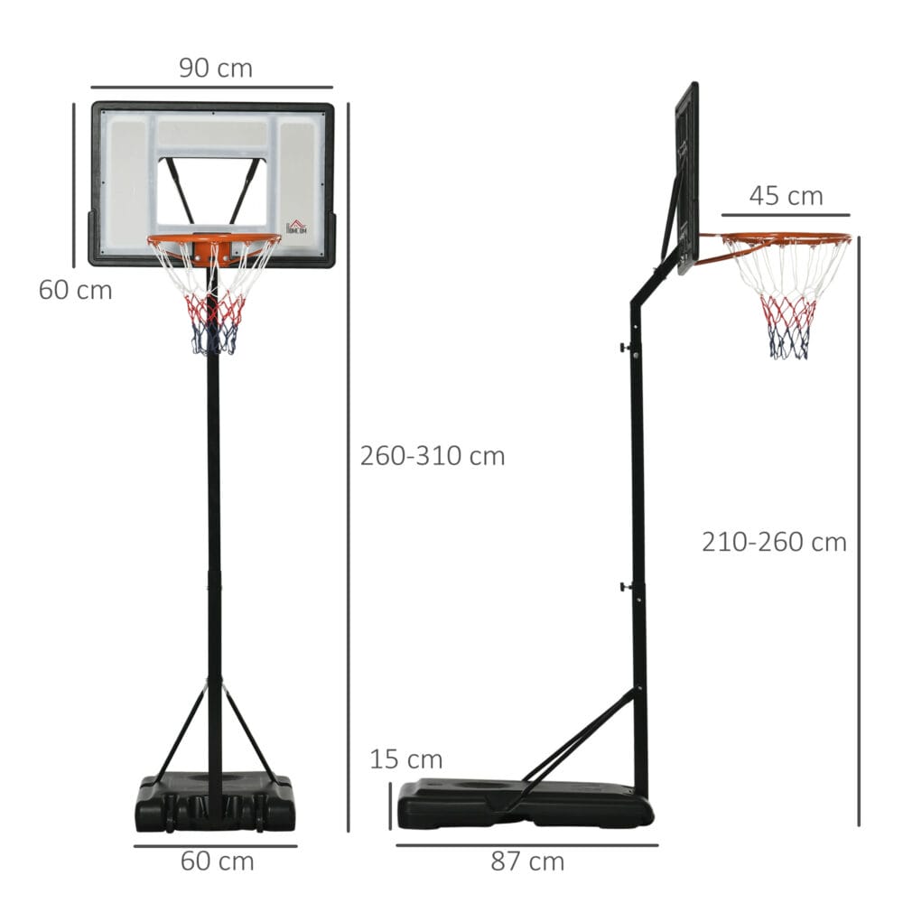 Vielseitiger Basketballkorb, höhenverstellbar und mit integrierter Rollfunktion für flexibles Spielen und einfache Lagerung.