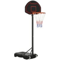 Stabiler, höhenverstellbarer Basketballkorb für den Aussenbereich, konzipiert für Langlebigkeit und intensives Spiel.