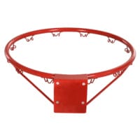 Klassischer Basketballkorb mit Netz aus Stahl und Nylon, ideal für den Aufbau an der Wand oder einem Ständer.