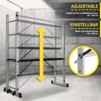 TIMBERTECH® Baugerüst 4in1 Arbeitshöhe bis 280cm 150kg Belastbarkeit