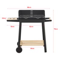 Kompakter BBQ-Wagen Grill Austin in Schwarz, Maße 78x86x30cm, mit praktischem Design für entspanntes Grillen.