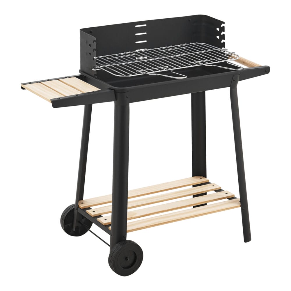 Kompakter BBQ-Wagen Grill Austin in Schwarz, Maße 78x86x30cm, mit praktischem Design für entspanntes Grillen.