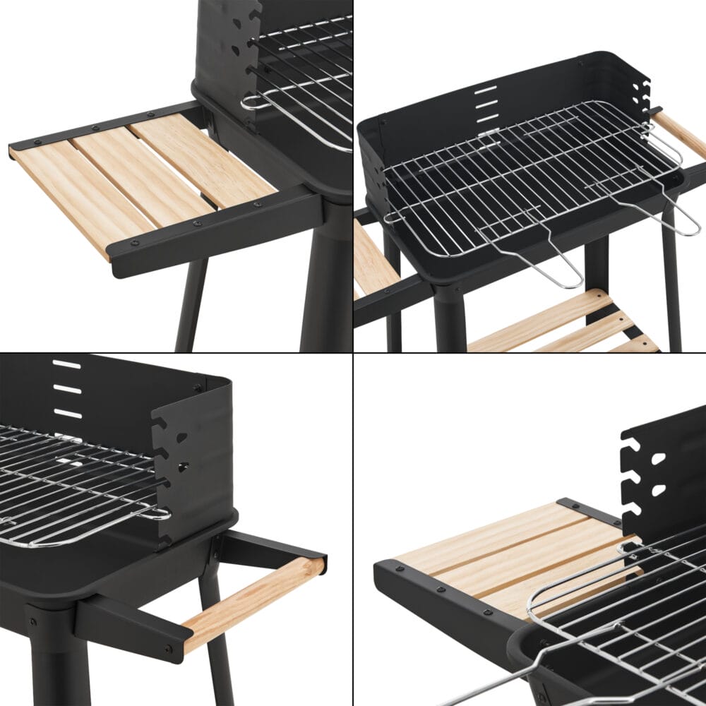 Kompakter BBQ-Wagen Grill Austin in Schwarz, Maße 78x86x30cm, mit praktischem Design für entspanntes Grillen.