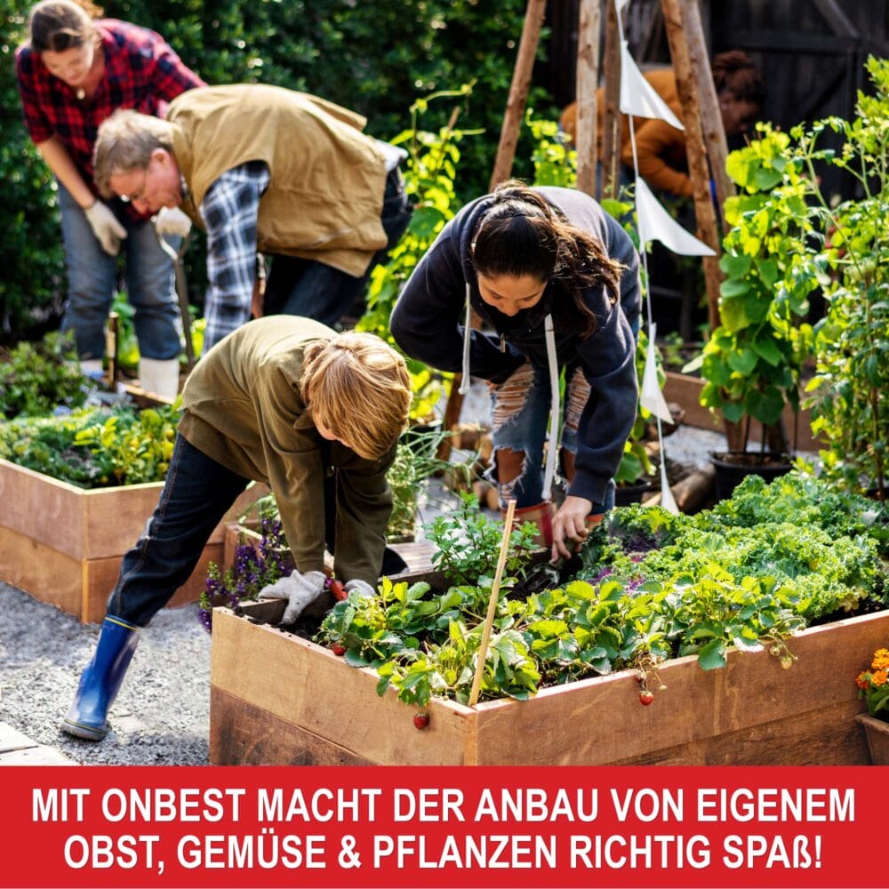 Holz-Beetrahmen im 3er-Set, flexibel stapelbar für verschiedene Pflanzenhöhen.