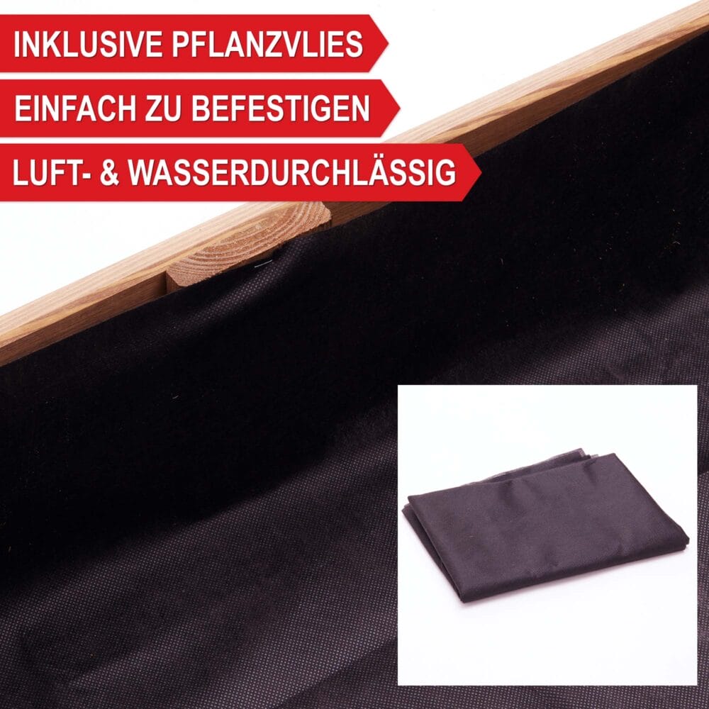 Holz-Beetrahmen im 3er-Set, flexibel stapelbar für verschiedene Pflanzenhöhen.