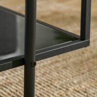 Beistelltisch 2 Ablagen Hartglas 100x55x45,5cm Schwarz – Produktfoto zeigt modernes Design, hochwertige Materialien und funktionale Eigenschaften ideal für Wohn- oder Arbeitsbereiche. Perfekt als Einrichtungsinspiration oder zur Produktpräsentation in einem Onlineshop.